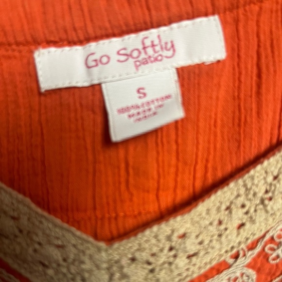 Go Softly Patio • Vintage • Boho • Orange/ Beige/Purple • Small •  Nightgown - Picture 16 of 16